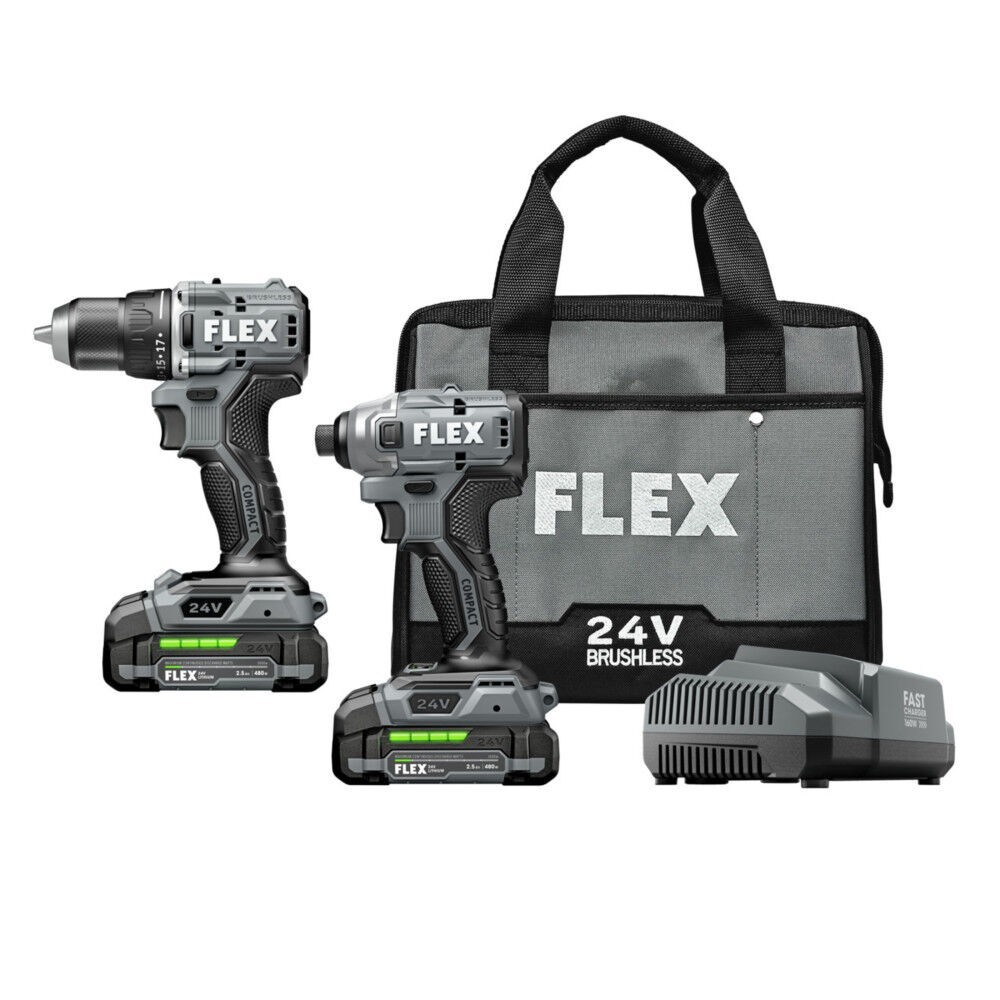 FLEX 24V Cordless Compact Drill Driver and Impact Driver Combo Kit