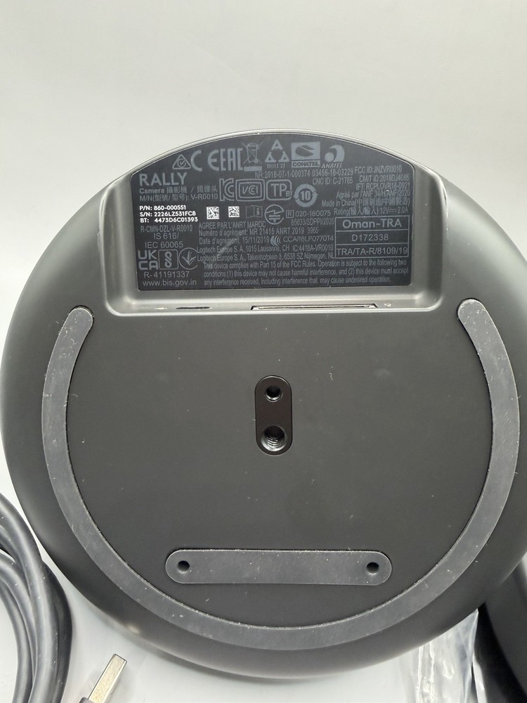 Logitech Rally V-R0010 Video Conferencing Camera With Bracket & Cable Tested!