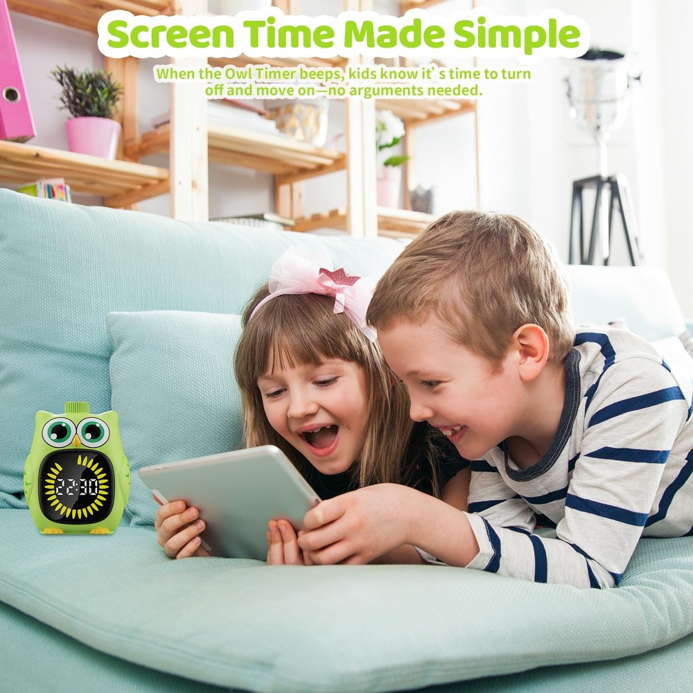 Owl Visual Timer for Kids 99 Min Visual Countdown Time for Classroom Home Kid...