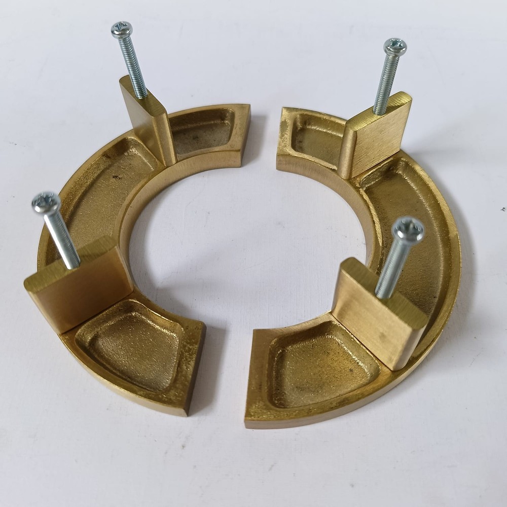 2x Solid Brass D Pull Handles 6" (15cm) Half Circle Vintage Kitchen Cabinet Draw