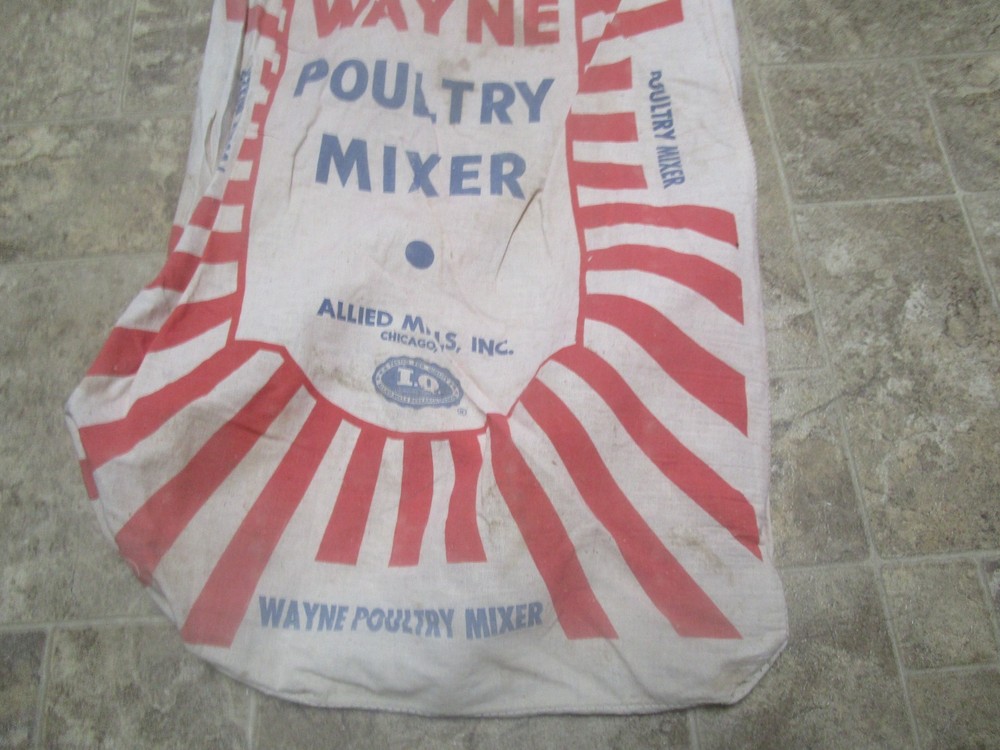 Vintage Wayne Feeds seed bag sack
