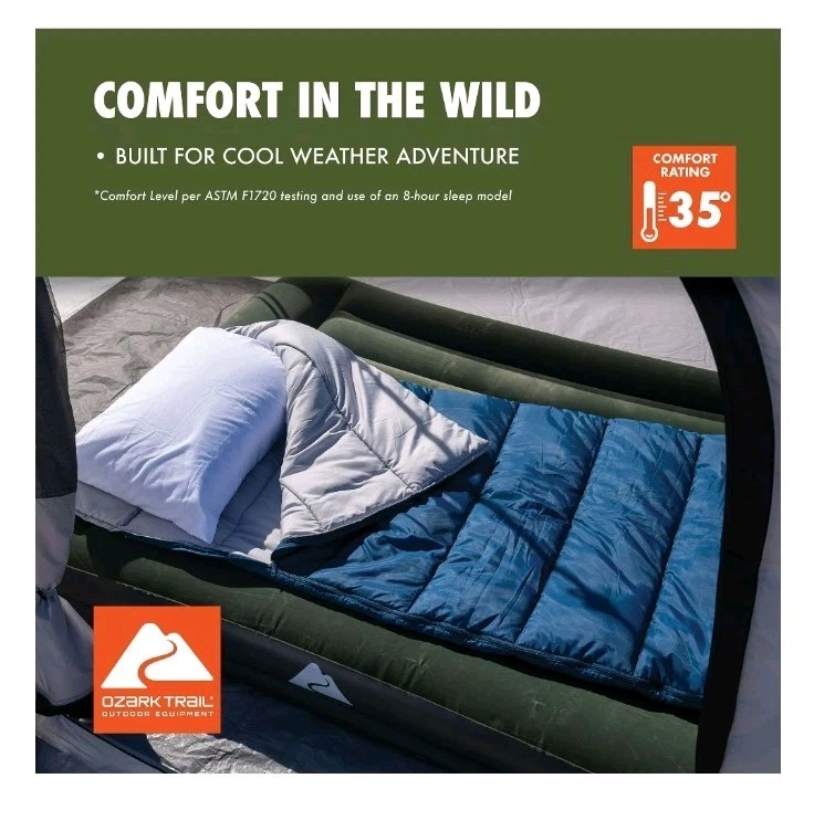 Ozark Trail 35 F Cool Weather Rectangular Sleeping Bag