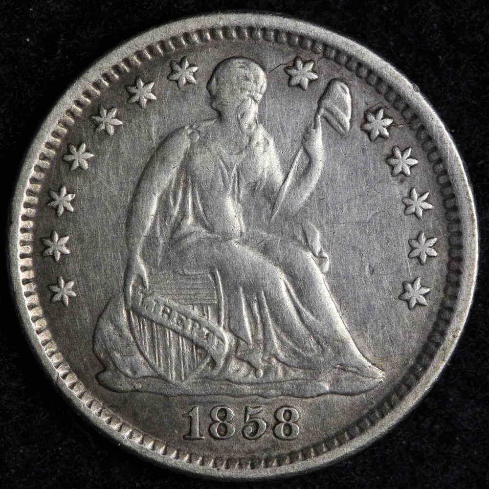 1858-O Seated Liberty Silver Half Dime AU E213 SUHM