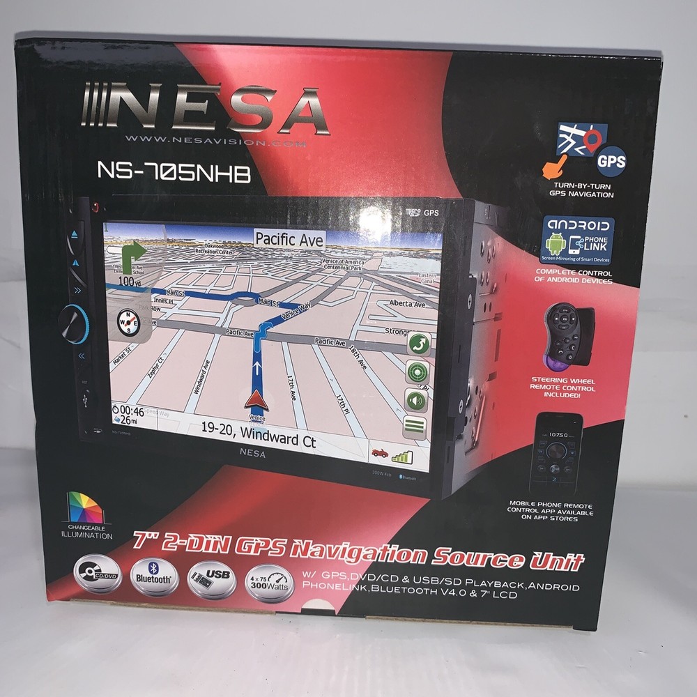 nesa  ns-705nhb navigation Bluetooth usb gps 2 din 7” Android Link dvd cd new ￼￼