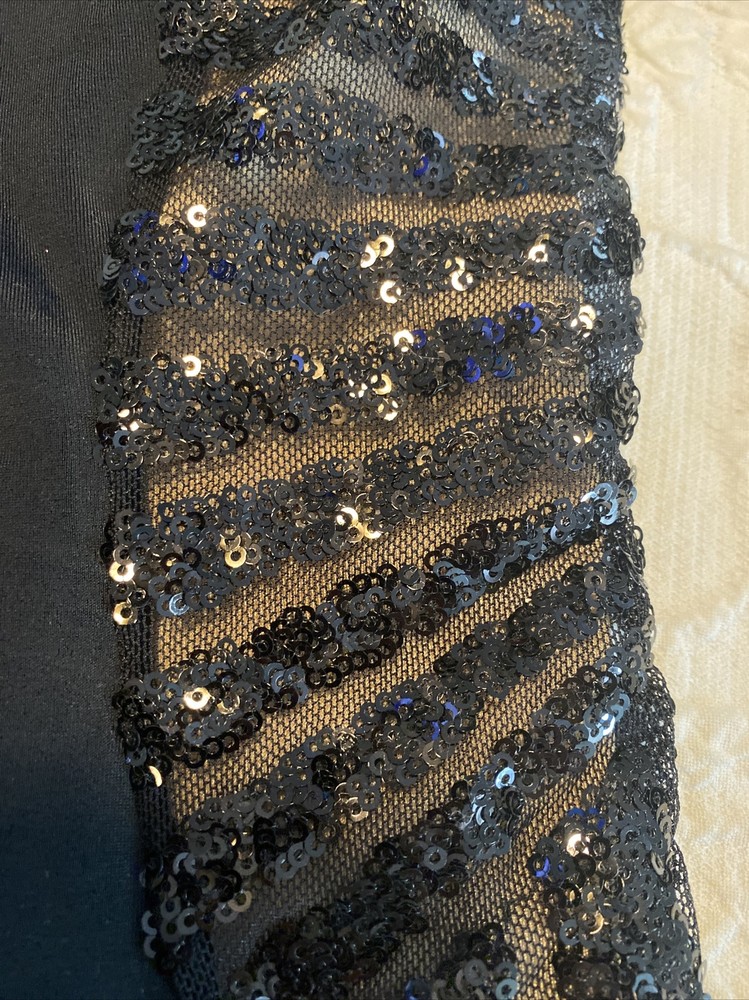 curtain call dance costume black sequin size Ame
