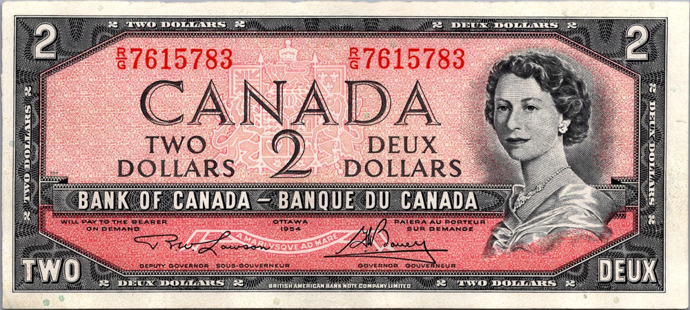 Canada 2 Dollars 1954 BC-38d AU-UNC