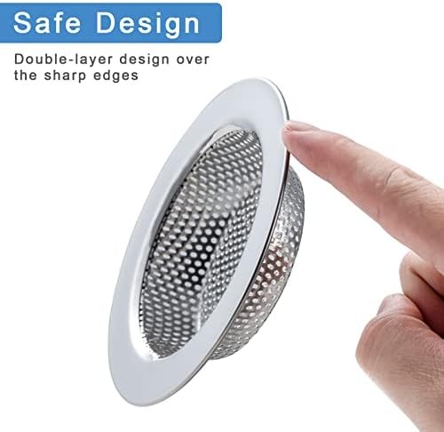 2 Pcs Sink Strainer for Most Kitchen Sink Drain Basket, Upgraded Double-Layer Sa