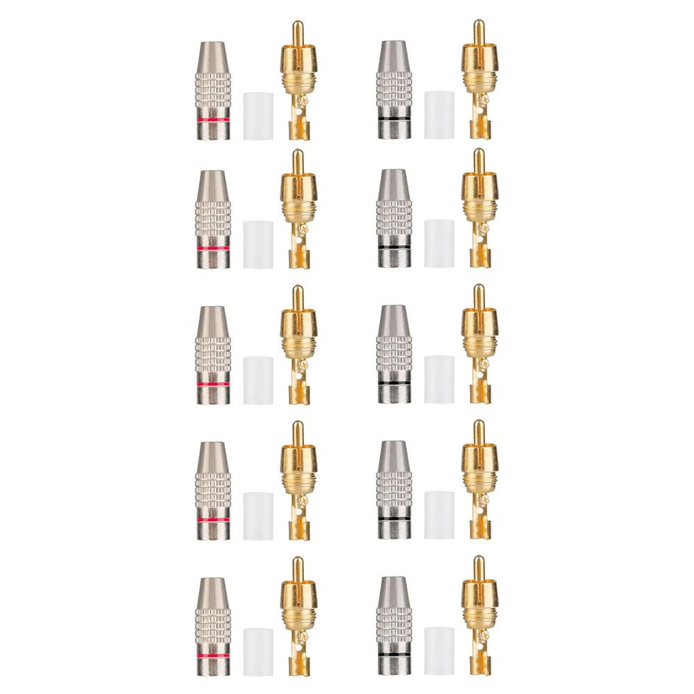 20 x RCA Male Adapter Plug Kit With Color-Coded for Easy Polarity Identification