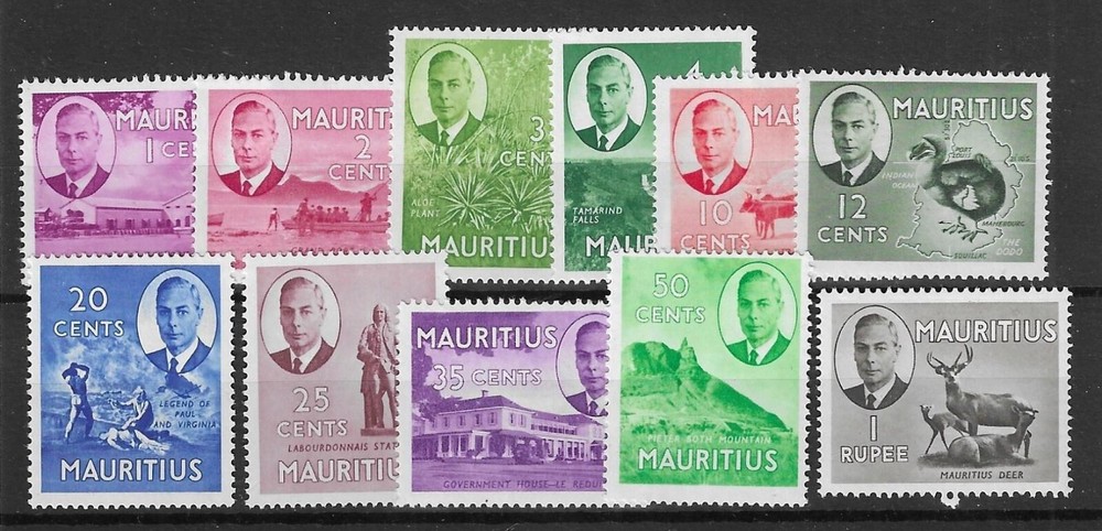 Mauritius 1950 Definitives MNH (11v)