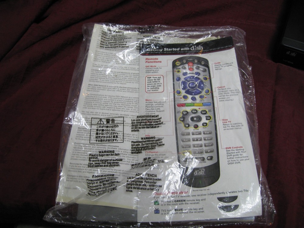 Network V-I-P-2-1-1-K TV Receiver & Remote & Cables - Powers Up