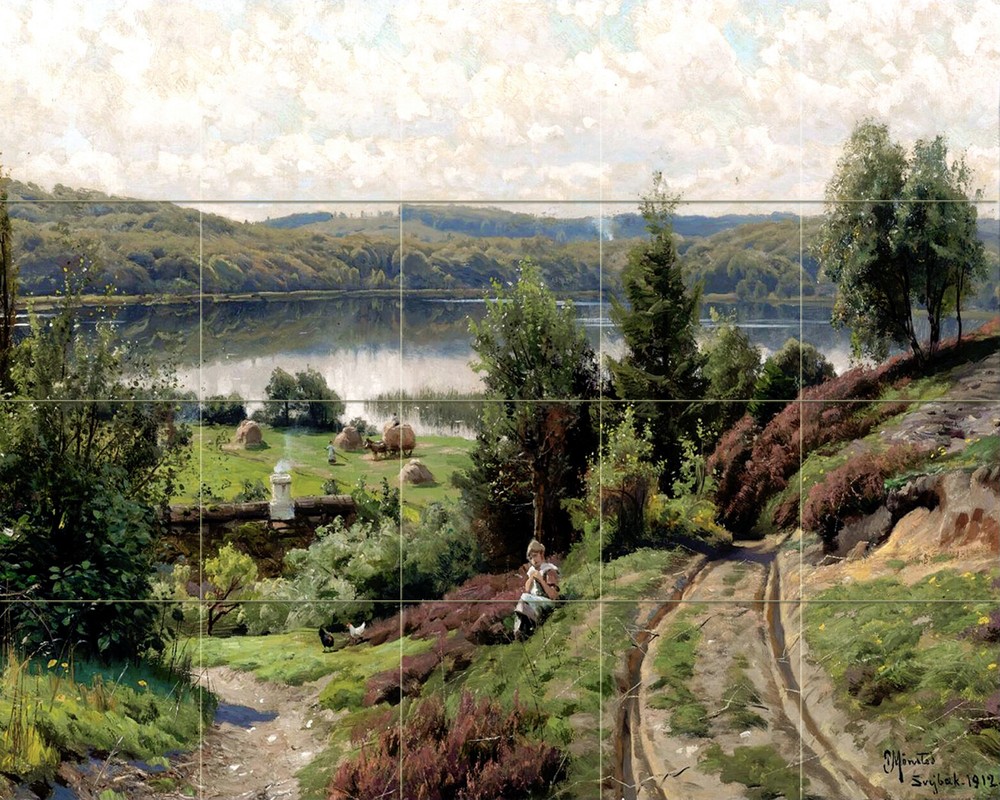 Art SUMMERTIME Peder Monsted Tile Mural Kitchen Wall Backsplash Ceramic 3481