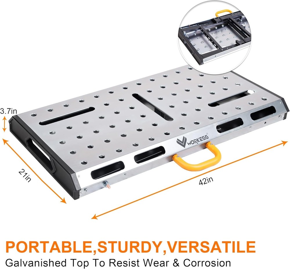 Metal Welding Table Folding 1000 lbs Load Capacity Steel Construction Workbench