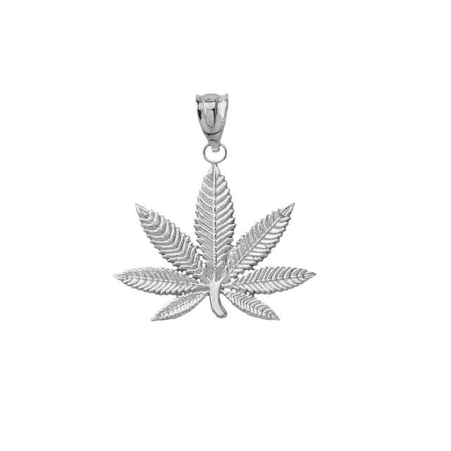 Marijuana Leaf Cannabis Pendant 925 Sterling Silver