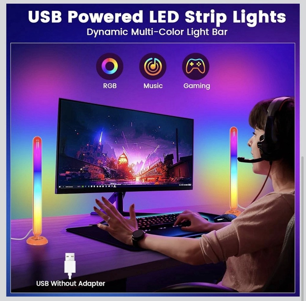 Smart LED Light Bars,TVLEDICWW TV Backlight with Double Light Beads, App Control