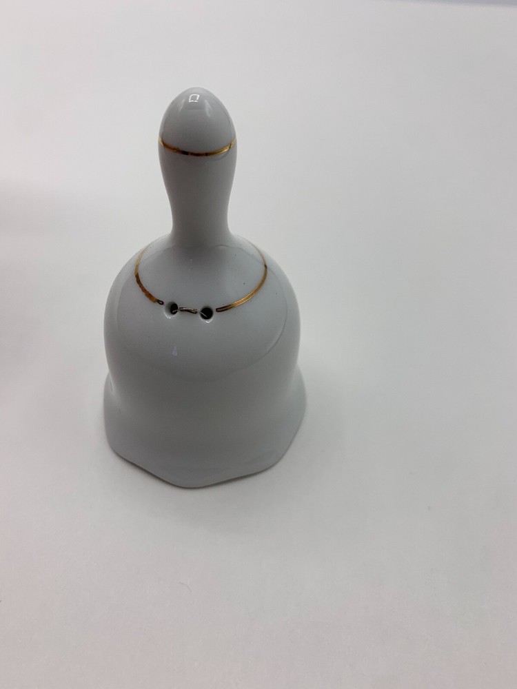 Victoria Canada White Ceramic Bell 3" Tall