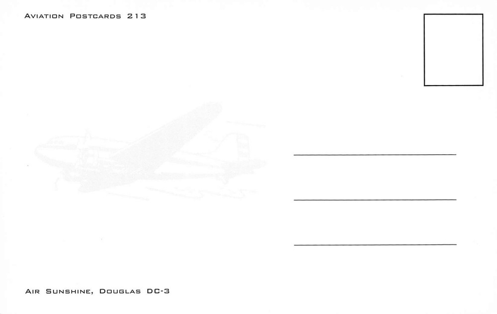 Airline Postcards AIR SUNSHINE Douglas DC-3