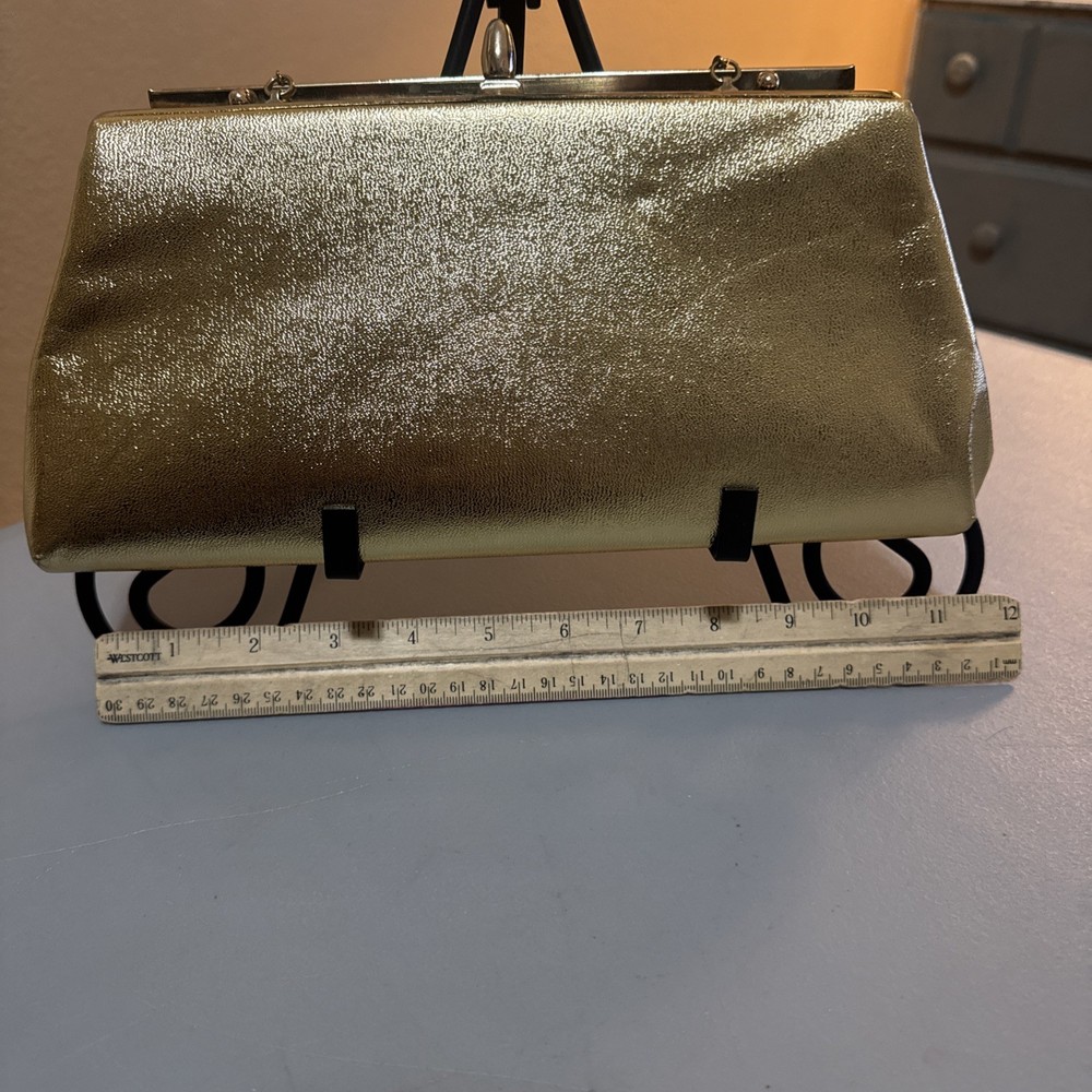 1950s Gold Clutch w/ Gold Chain Strap.