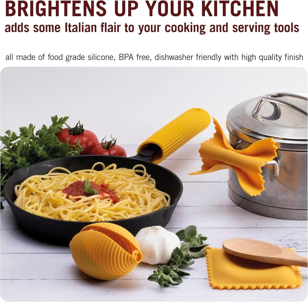 Silicone Kitchen Tools in Gift Box/ 4 Big Pasta shaped kitchen gadgets/Farfallon