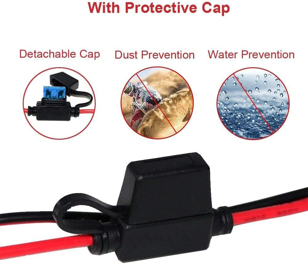 13FT 12V Female Cigarette Lighter Socket Battery Eyelet Ring Terminal 12Volt Ext