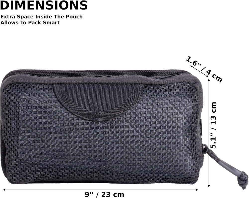 Tactical Mesh Pouch with Zipper, Modular Backpack Organizer Insert Panel Organiz