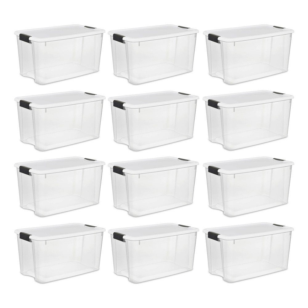 Sterilite Clear Plastic Stackable Storage Bin with Latching Lid