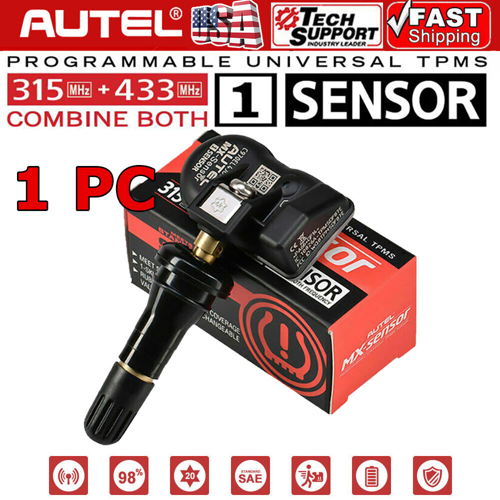 Autel TPMS Sensor MX-Sensor 315MHz & 433MHz Programmable Universal Rubber Valve