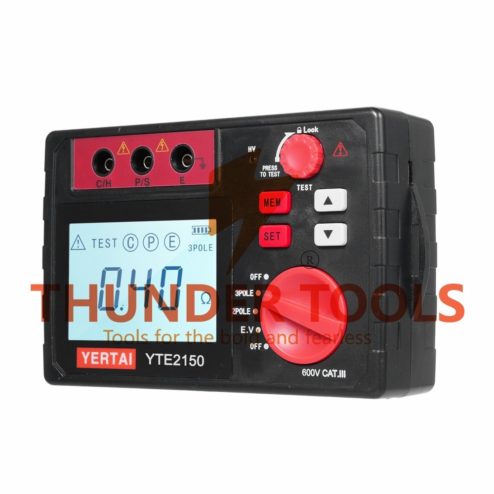 Thunder Tools YERTAI YTE2150 Digital Earth Tester 200Ω Insulation