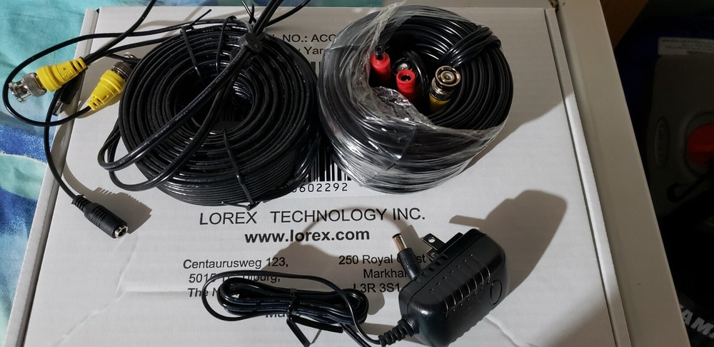 2 pc ORIGINAL LOREX BNC CONNECTOR CABLE 50FT /2 pc  POWER SUPPLY
