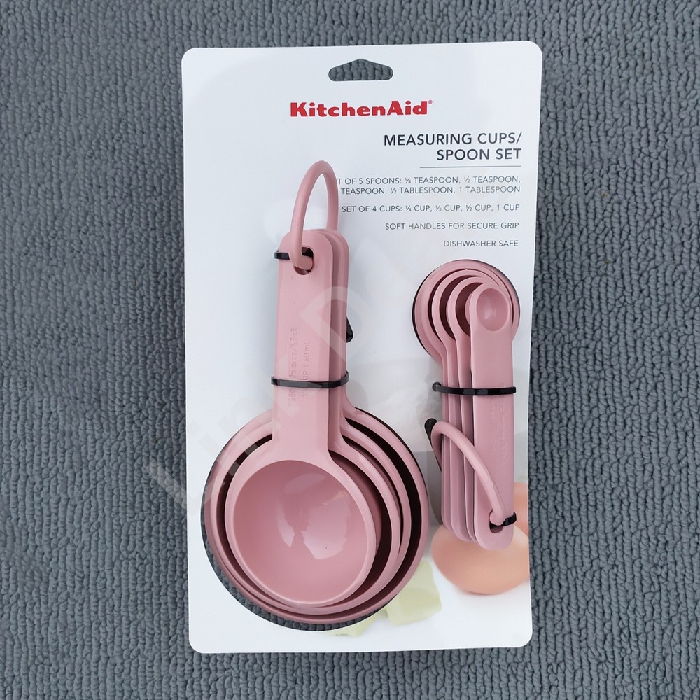 Kitchen Aid Measuring Cups Spoons and Teaspoon Set Pink