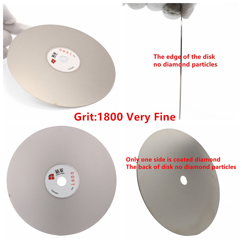 6" inch Diamond coated Flat Lap Disc Lapidary lapping disk 1800 Fine