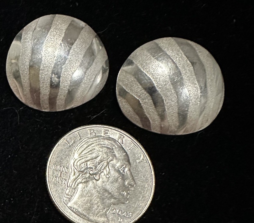 Judith Wright Modernist Textured Sterling Silver EARRINGS Signed Clip On