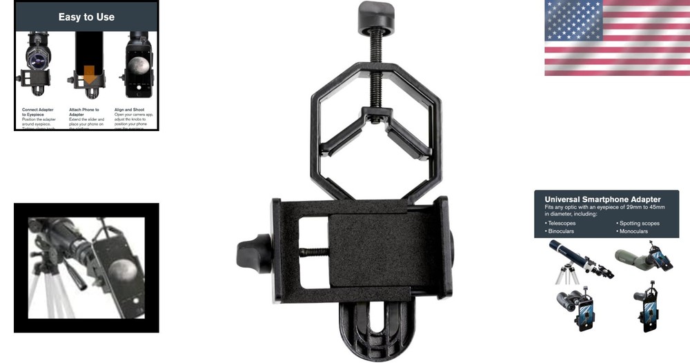 Smartphone Adapter for Easy Capture with Telescopes, Binoculars & Microscopes