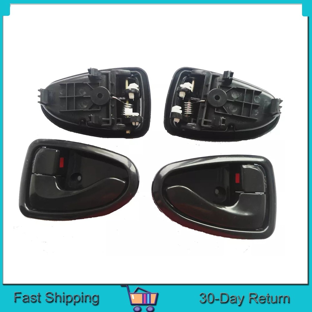 Inside Front Rear Left Right Door Handle Black For 2000-2006 Hyundai Accent 4Pcs