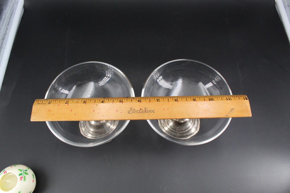 Set of 2 Vintage Sterling Silver Footed Compote/Candy Dish Solid Sterling