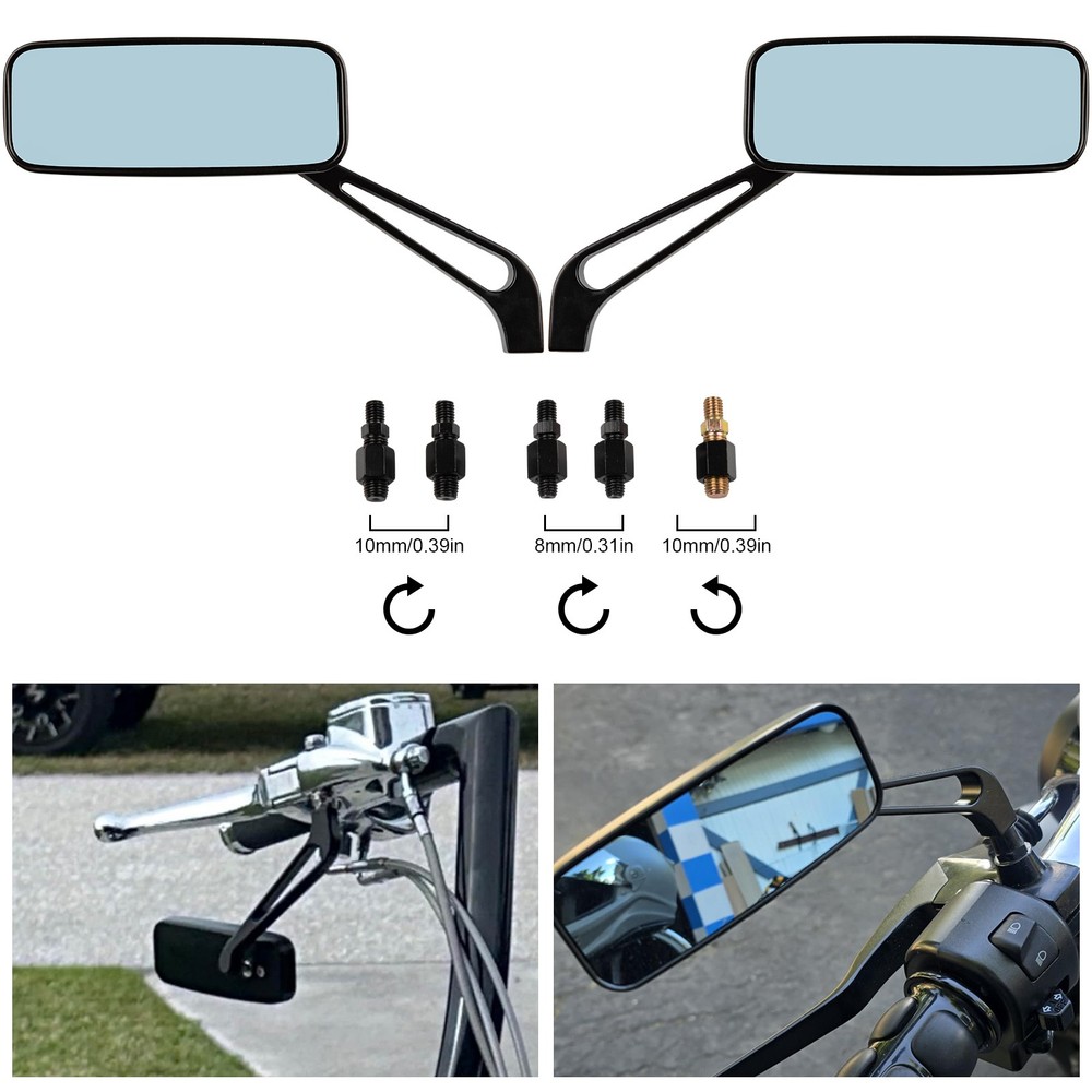 For Buell XB9S Lightning Black US Rectangular Motorcycle Rear View Side Mirrors