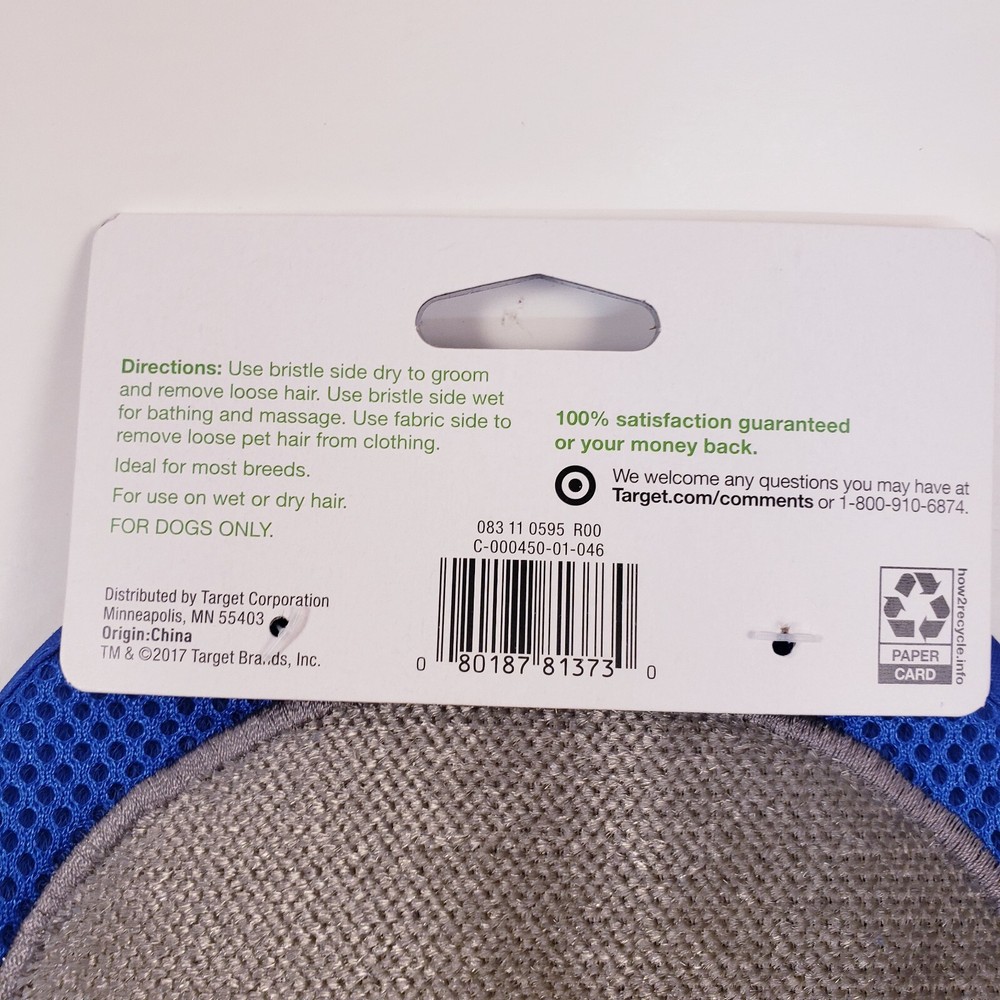 2 Pack Pet Grooming Tool pet bath mitt Two Sided brushing combing comb - Up&Up