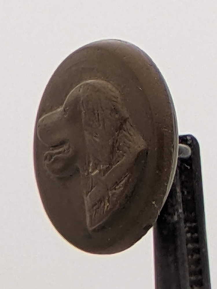 Antique Copper Sporting Dog Picture Button