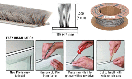 Medium Density Window Pile - 1,100' Roll .200 Pile Height; .187 Backing Width