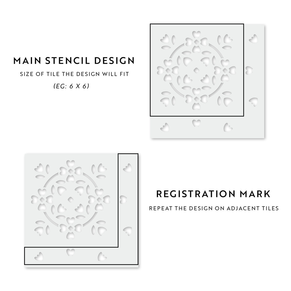 Rorik Tile Stencil - Durable & Reusable Mylar Stencils