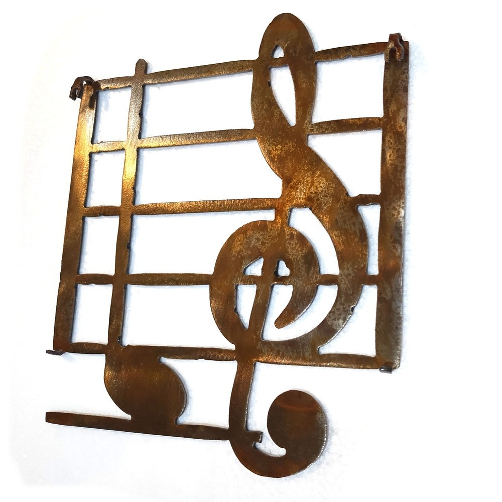 6" Musical Note Rustic Metal Wall Hanging
