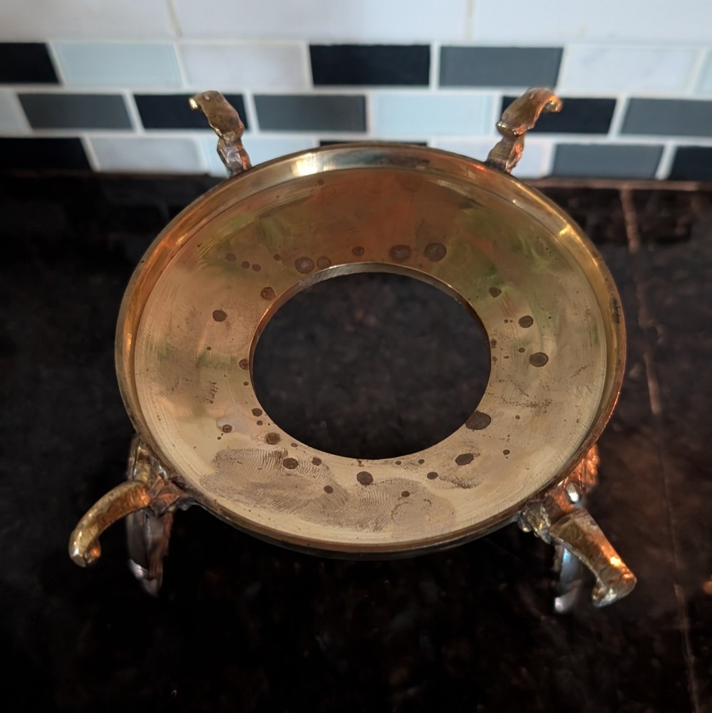 Tilting Brass Teapot- Kettle Burner/ Warming Stand