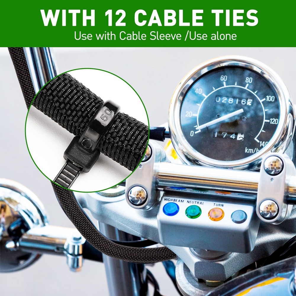 25FT Split Cable Management Sleeve Wire Loom Tubing Cord Protector High-Temp