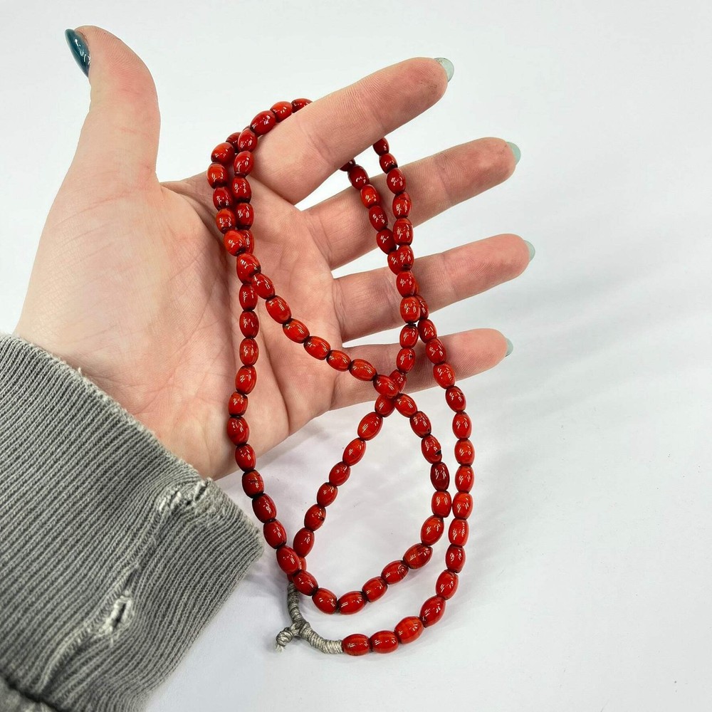 Bohemian Tiny Oval Red Trade Beads