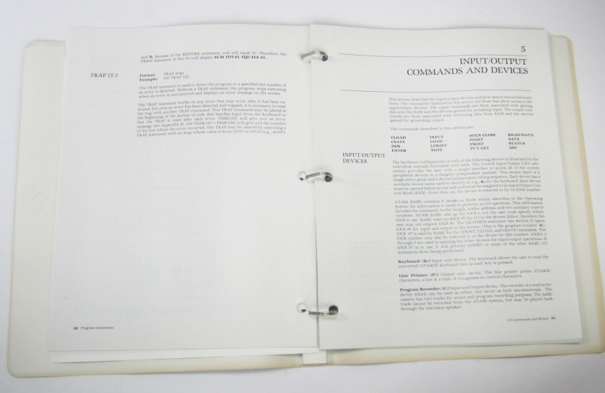 Atari 400/ 800 Personal Computer Manual Basic Reference Operator 1979 in Binder