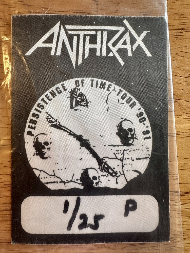 ANTHRAX Persistence of Time Tour Backstage Pass 1990