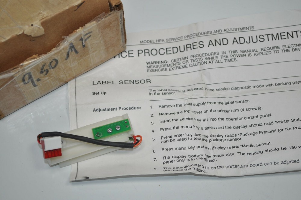 NEW Hobart HPA Printer Paper Label Sensor Replacement Kit Part# ??