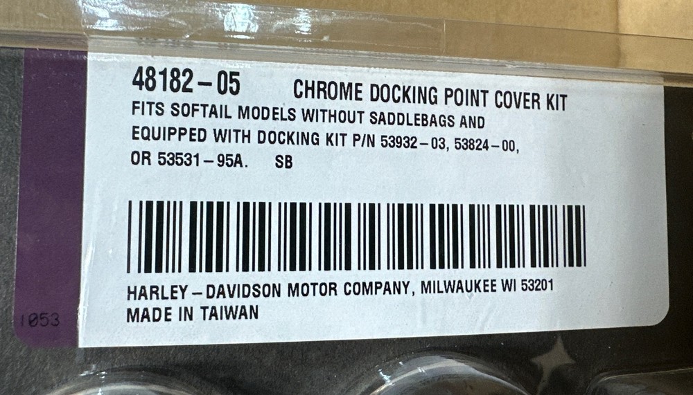 Harley Davidson Softail Chrome Docking Point Cover Kit 48182-05