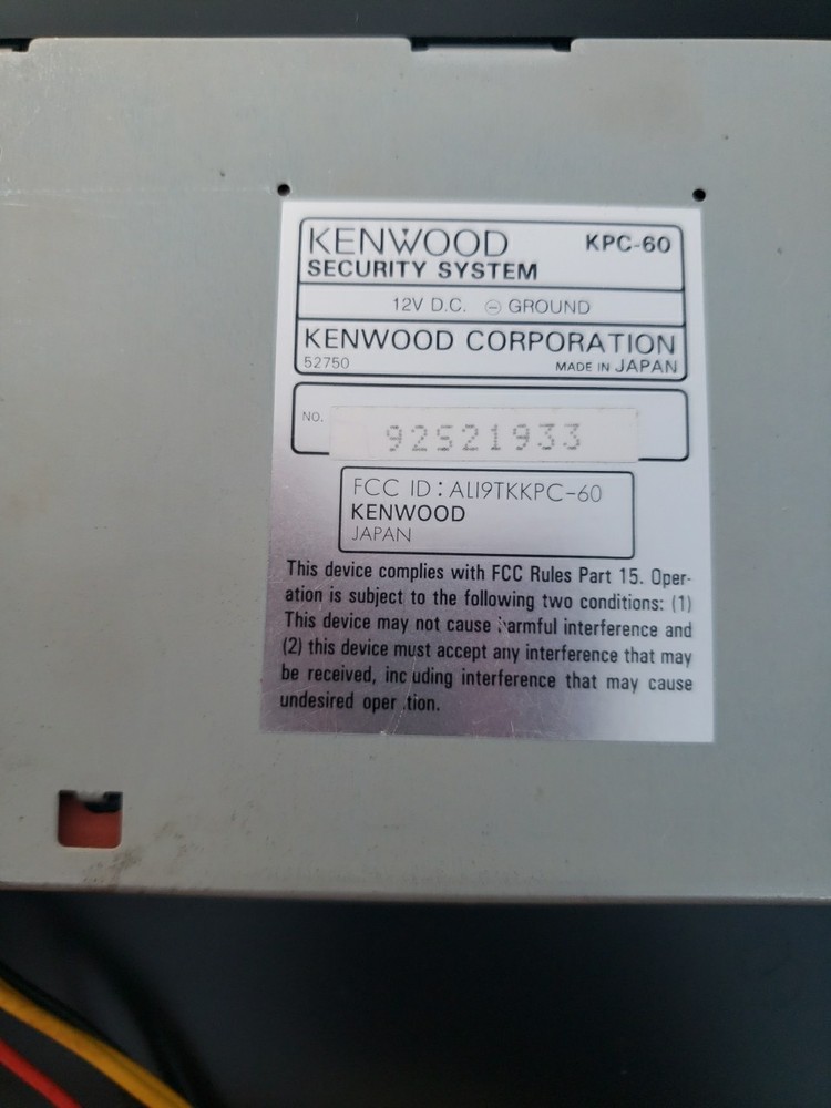 Vintage KENWOOD Auto Security System Unit KPC-60