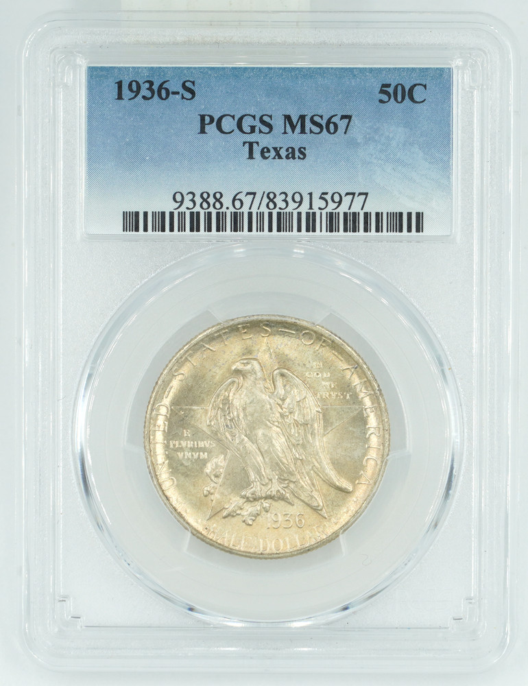 1936-S PCGS MS67 Texas Commemorative Half Dollar