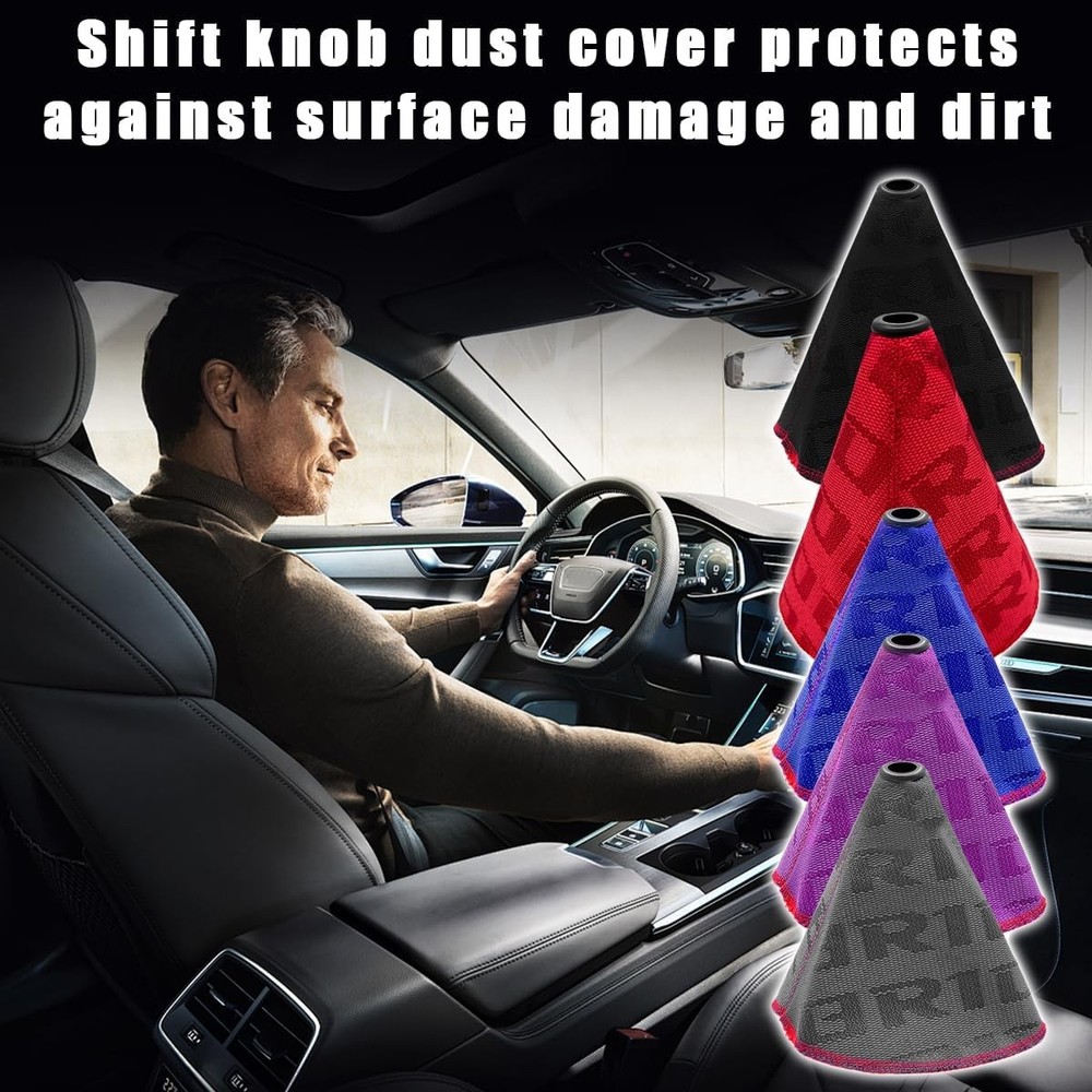Car Shift Boot Cover, Waterproof Canvas Fabric Manual Automatic Shift Black